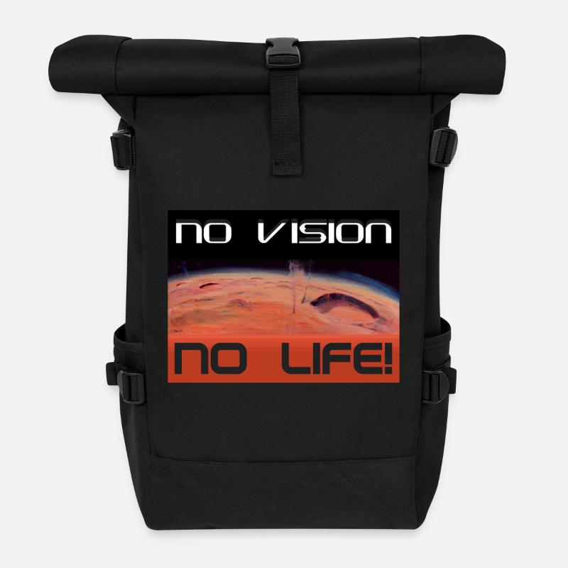 Mars: No vision, no life - Rolltop Rucksack - Schwarz
