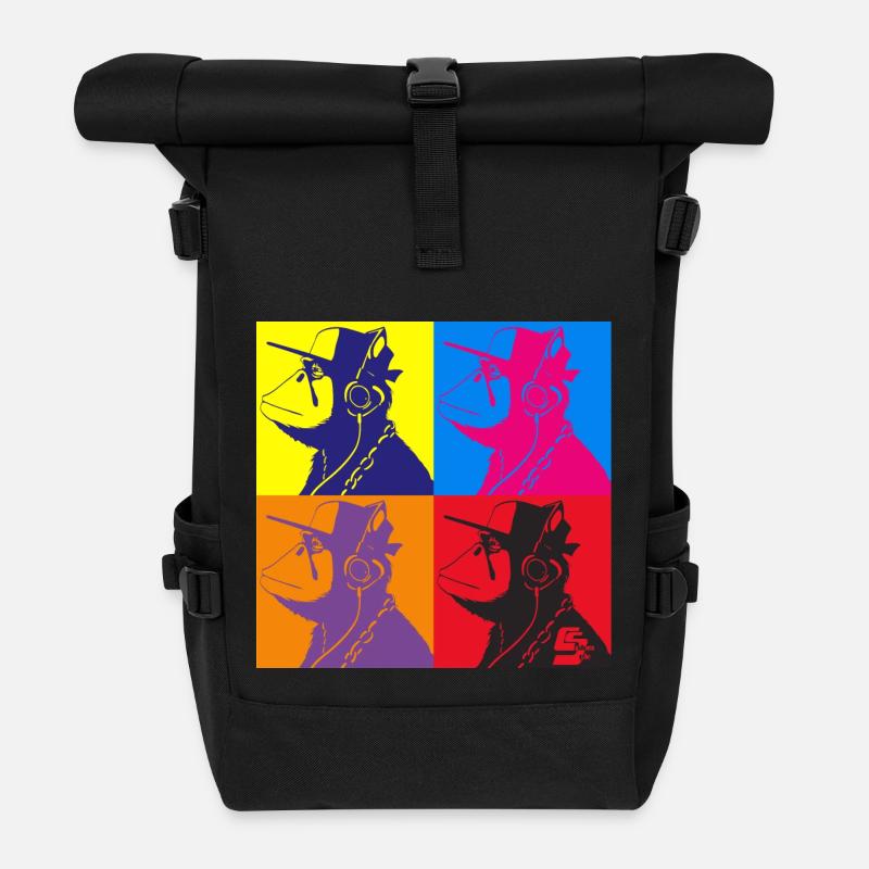 singe wharol by customstyle - Sac à dos roll top - noir
