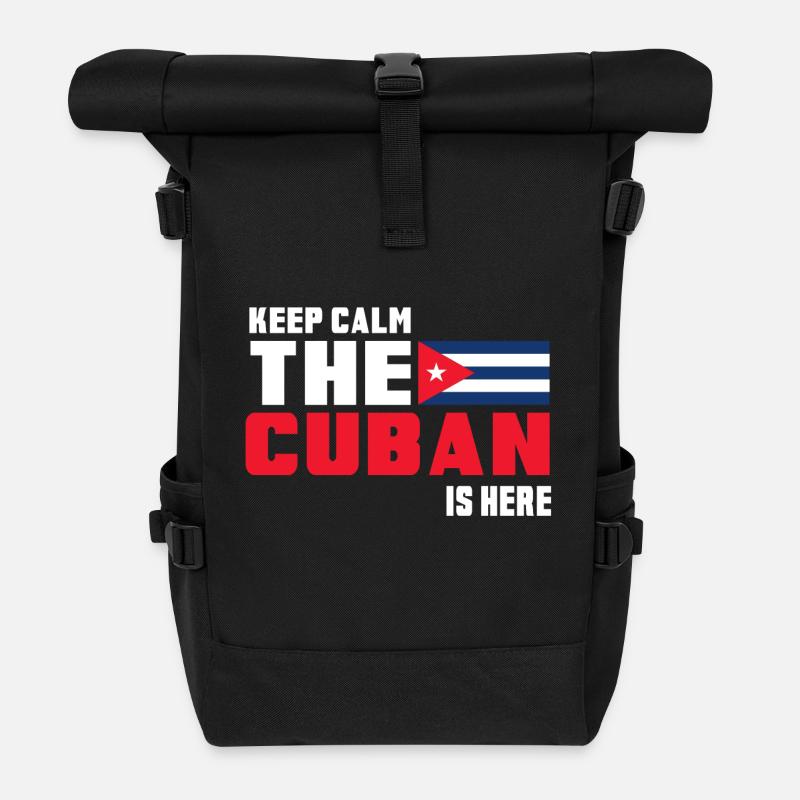 Keep Calm The Cuban is Here Cuba - Roll Top Backpack - black