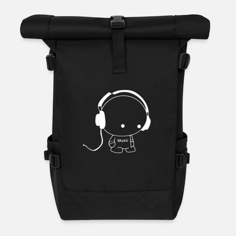 Musique Hommes - Sac à dos roll top - noir