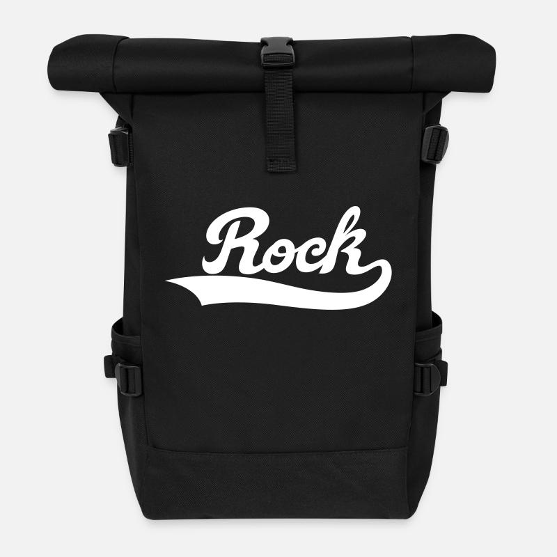 rock, Music, heavy , Konzert , rock an roll , Band - Rolltop Rucksack - Schwarz
