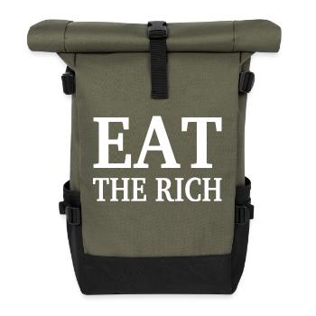 EAT THE RICH - Sac à dos roll top - olive/noir - Devant