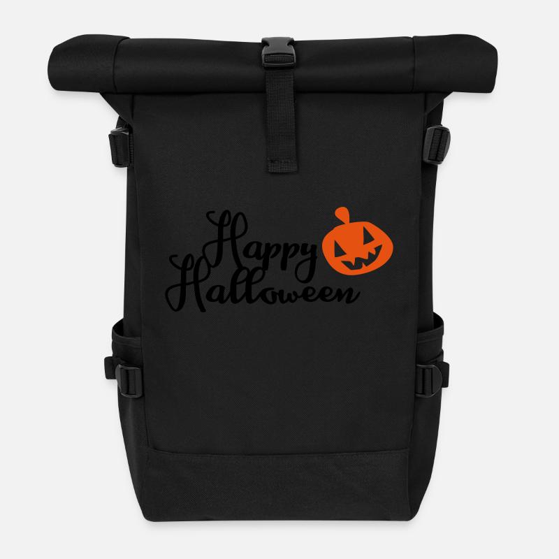Grusel Kürbis - Rolltop Rucksack - Schwarz