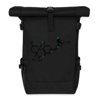 THC Molecule - Roll Top Backpack - black - Front