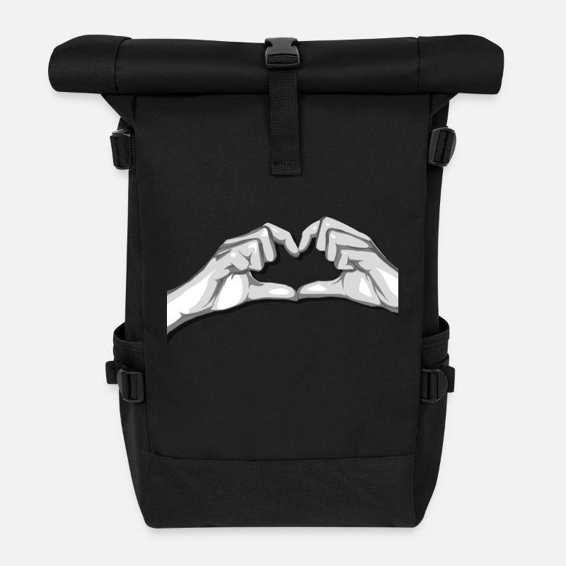 Heart Hands - Sac à dos roll top - noir