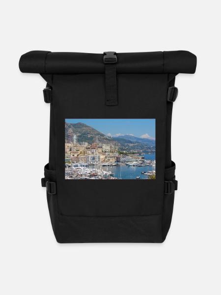 Monaco Stadthafen Küste - Rolltop Rucksack - Schwarz