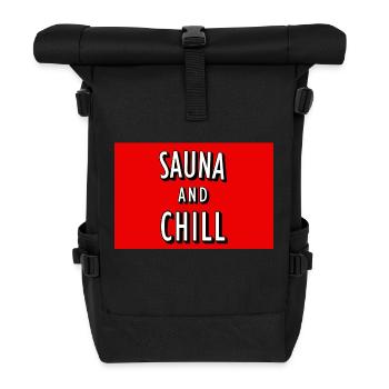 Affiche Sauna et Chill - Sac à dos roll top - noir - Devant