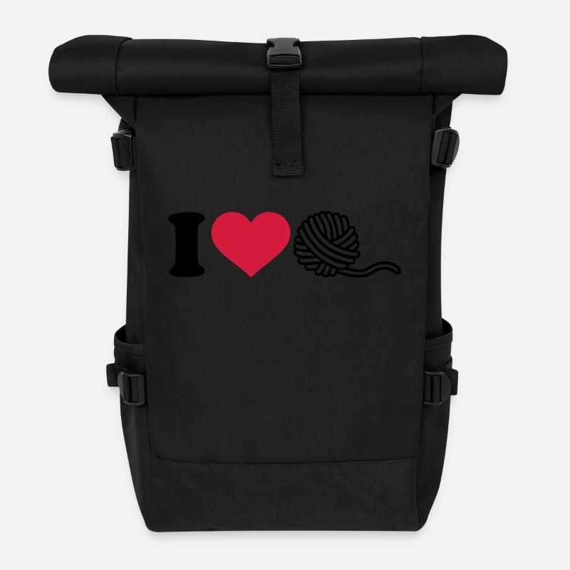 Stricken - Rolltop Rucksack - Schwarz