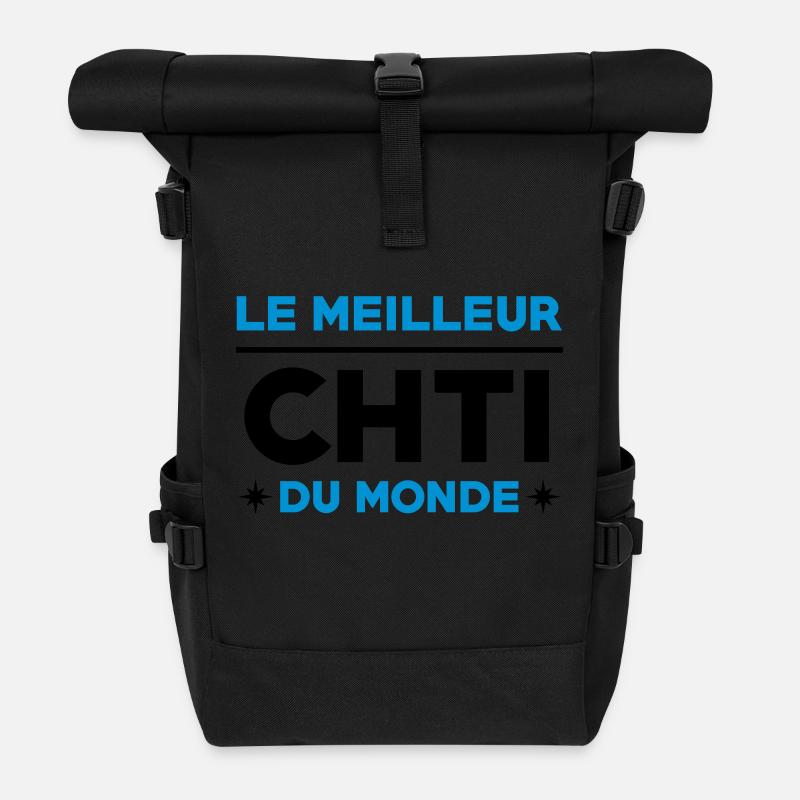 Nord / Ch'ti / Chti / Nordiste / Biloute Nordiste - Sac à dos roll top - noir