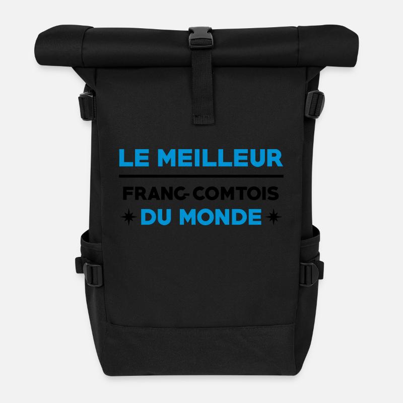 Franche-comté / Franc-Comtois / Franc-Comtoise - Sac à dos roll top - noir