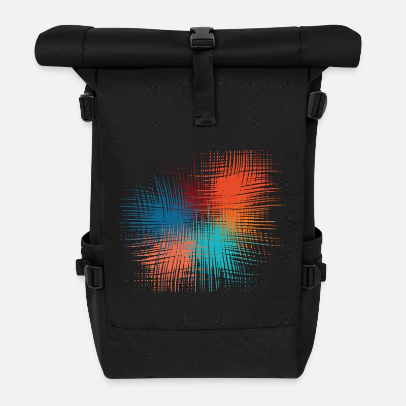 Explosion der Farben - Rolltop Rucksack - Schwarz