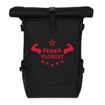 Florist / Flower / Floristin / Fleur / Fleuriste - Roll Top Backpack - black - Front