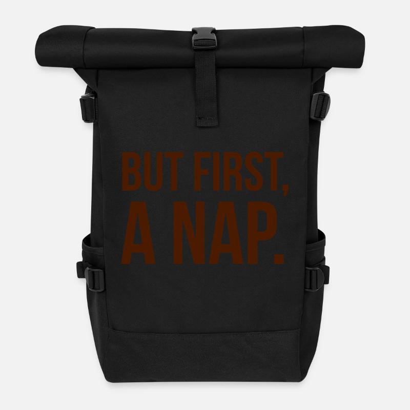 But first a NAP - Roll Top Backpack - black