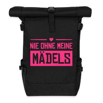 nie ohne meine mädels herz - Rolltop Rucksack - Schwarz - Vorne