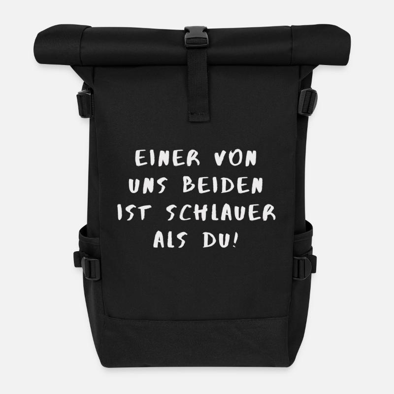 Einer von uns beiden ist schlauer als du - Rolltop Rucksack - Schwarz