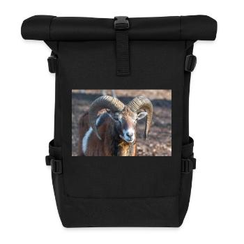 Mouflon européen (en allemand mouflon européen) - Sac à dos roll top - noir - Devant