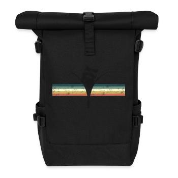 Doux raton laveur - Retrostripes - Sac à dos roll top - noir - Devant