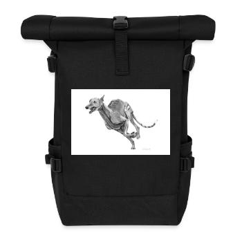 Windhund Poster - Rolltop Rucksack - Schwarz - Vorne