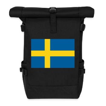 Schweden Flagge - Rolltop Rucksack - Schwarz - Vorne
