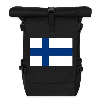 Finnland Flagge - Rolltop Rucksack - Schwarz - Vorne