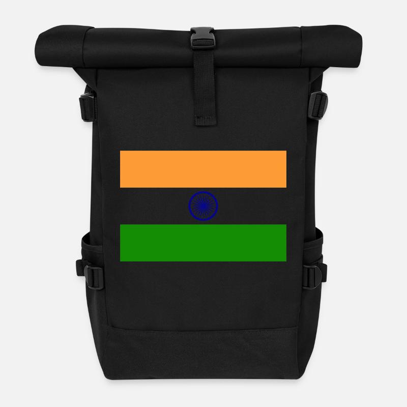 Drapeau Inde / Indian flag - Sac à dos roll top - noir