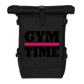 Gym time - Rolltop Rucksack - Schwarz - Vorne