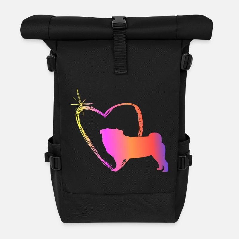 Carlin avec cœur - Sac à dos roll top - noir