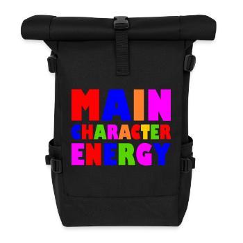 Main character energy - Roll Top Backpack - black - Front