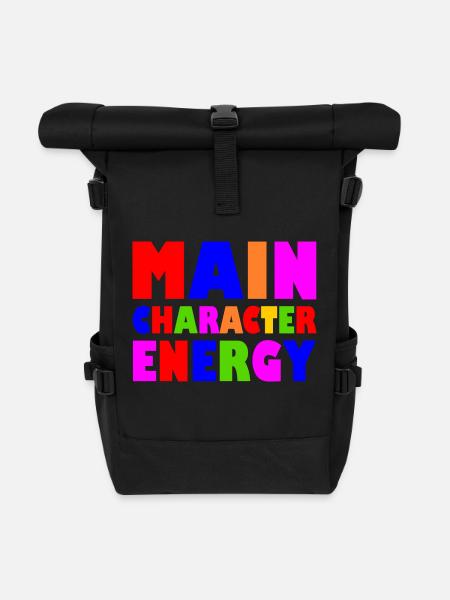 Main character energy - Rolltop Rucksack - Schwarz