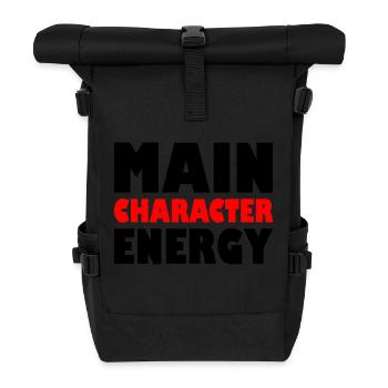 Main character energy - Roll Top Backpack - black - Front