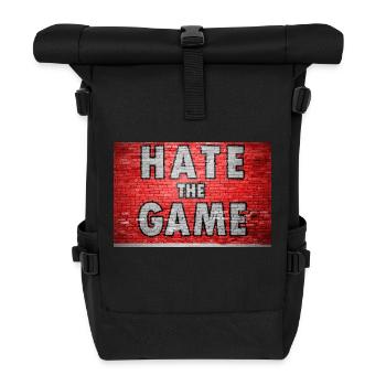 Hate The Game Brick Wall Graffiti - Roll Top Backpack - black - Front