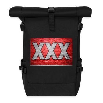 XXX Brick Wall Graffiti - Roll Top Backpack - black - Front