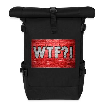 WTF!? Brick Wall Graffiti - Roll Top Backpack - black - Front