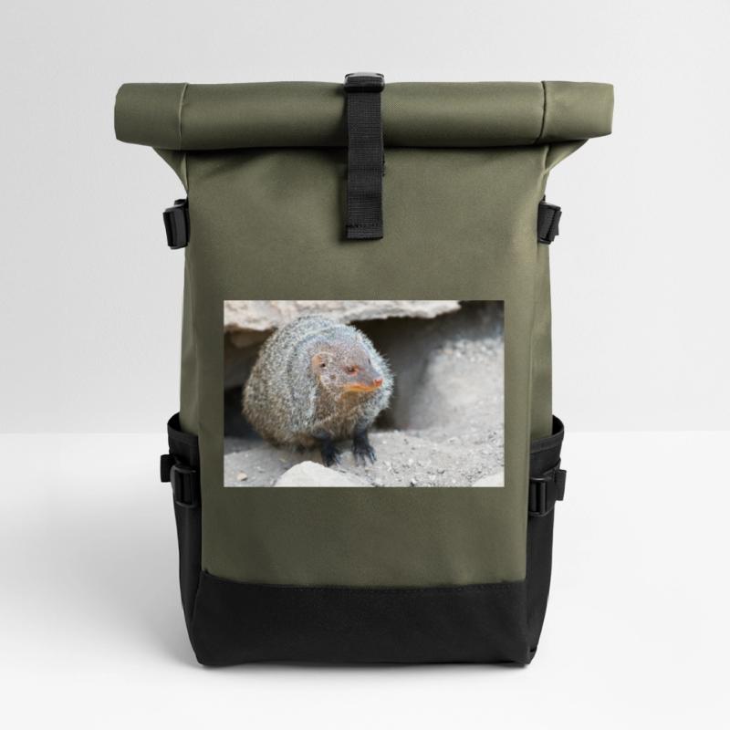 Gebänderte Manguste oder Zebramanguste Rolltop Rucksack