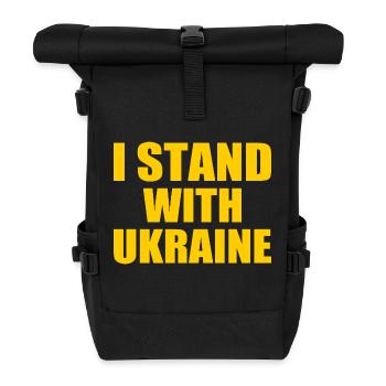 I stand with ukraine - Roll Top Backpack - black - Front