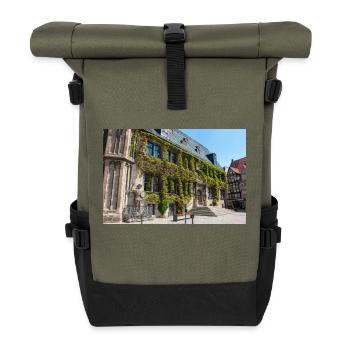 Rathaus Quedlinburg Sachsen-Anhalt - Rolltop Rucksack - Olive/Schwarz - Vorne