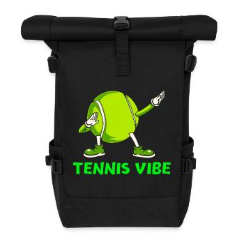 Tennis, Tennisball, Tennisfan - Rolltop Rucksack - Schwarz - Vorne