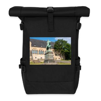 Equestrian statue of Frederick I Barbarossa - Roll Top Backpack - black - Front