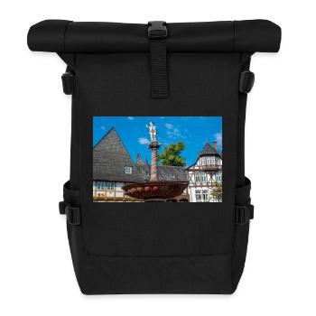 well on a historical market place Goslar - Roll Top Backpack - black - Front