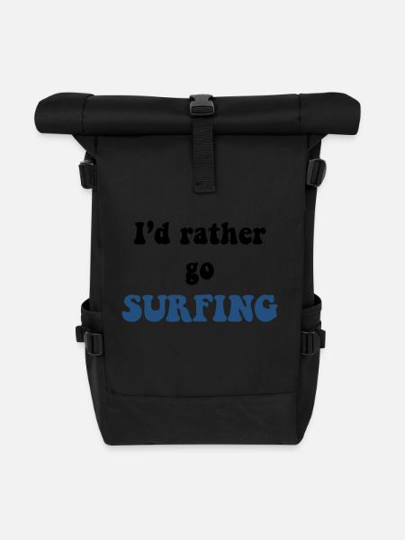 SURFING - Roll Top Backpack - black