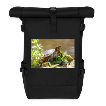 Yellow-bellied slider Gelbbauch-Schmuckschildkröte - Rolltop Rucksack - Schwarz - Vorne