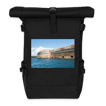 St. Nicholas' Fortress Šibenik-Knin Croatia - Roll Top Backpack - black - Front