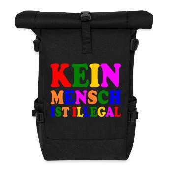 Kein mensch ist illegal - Rolltop Rucksack - Schwarz - Vorne