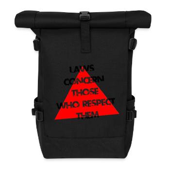 Red-Triangle-Nottypografie - Rolltop Rucksack - Schwarz - Vorne