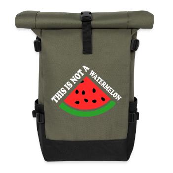 THIS IS NOT A WATERMELON - Rolltop Rucksack - Olive/Schwarz - Vorne