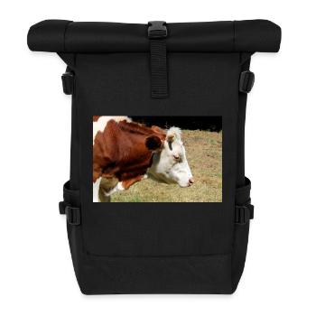 Kuh Poster - Rolltop Rucksack - Schwarz - Vorne