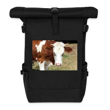 Kuh Poster - Rolltop Rucksack - Schwarz - Vorne