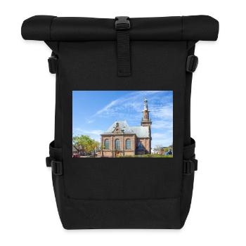Neue Kirche (Nieuwe Kerk) in Katwijk aan zee - Rolltop Rucksack - Schwarz - Vorne