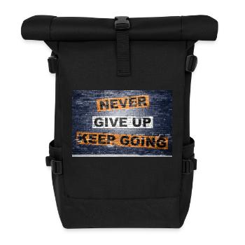 N’abandonnez jamais, continuez à dire lettrage Graffiti - Sac à dos roll top - noir - Devant