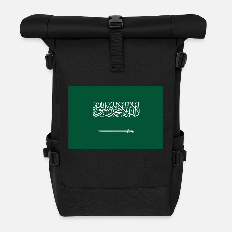 Saudi Arabia / Saudi Arabia Flag - Roll Top Backpack - black